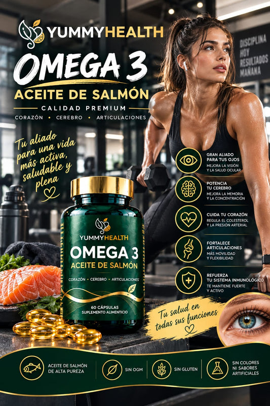 OMEGA 3 PREMIUM - ACEITE DE SALMON DE ALTA PUREZA Y DOSIS PARA TU BIENESTAR DIARIO