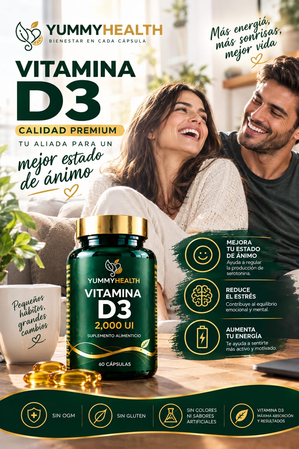 VITAMINA D3 PREMIUM 2000 UI- TU DOSIS DIARIA DE BIENESTAR