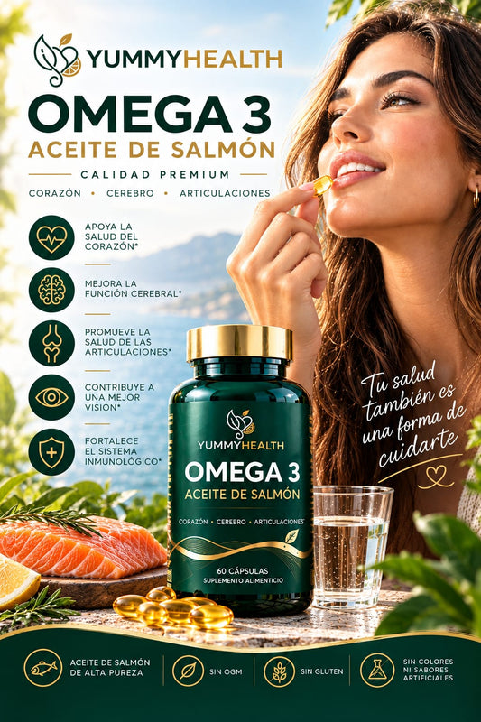 OMEGA 3 PREMIUM - ACEITE DE SALMON DE ALTA PUREZA Y DOSIS PARA TU BIENESTAR DIARIO
